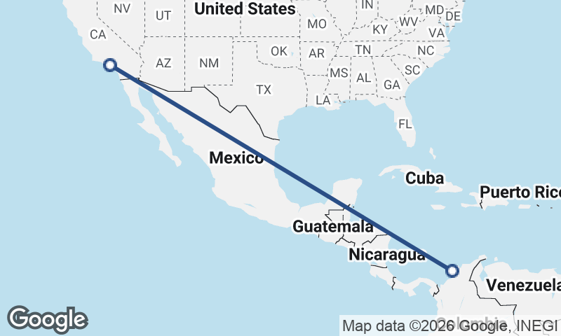 Cartagena to Los Angeles