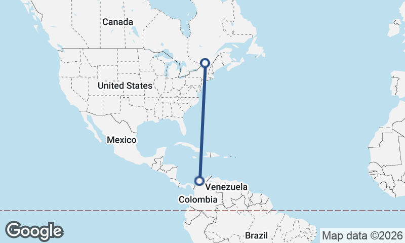 Cartagena to Montréal