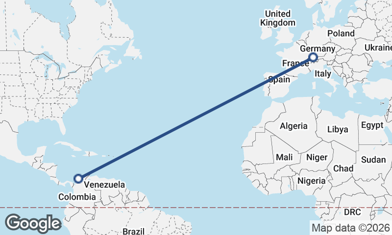 Cartagena to Zürich