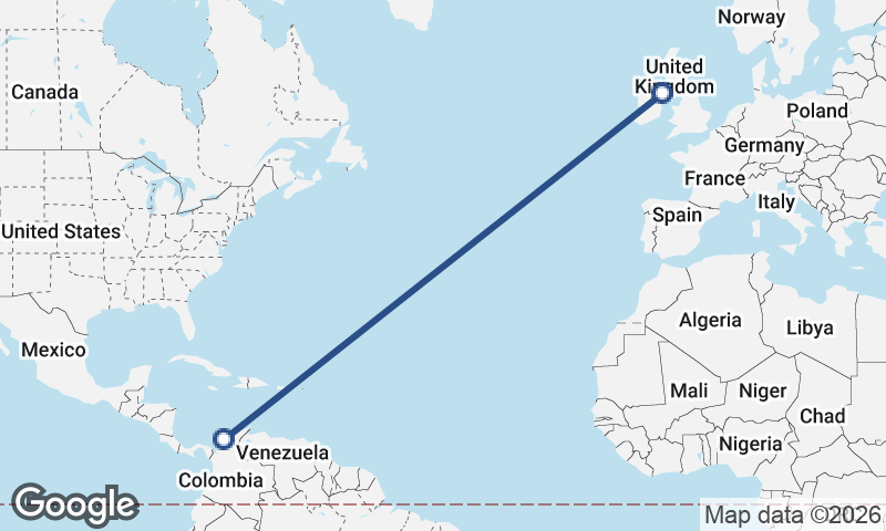 Cartagena to Belfast