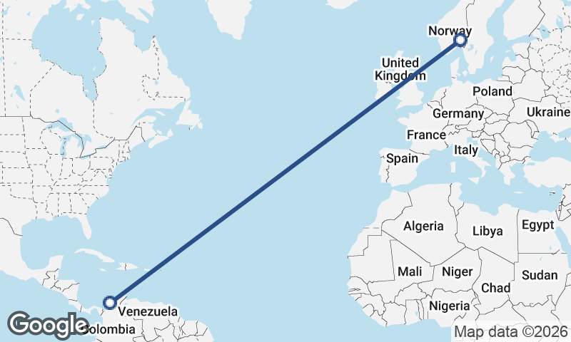 Cartagena to Oslo