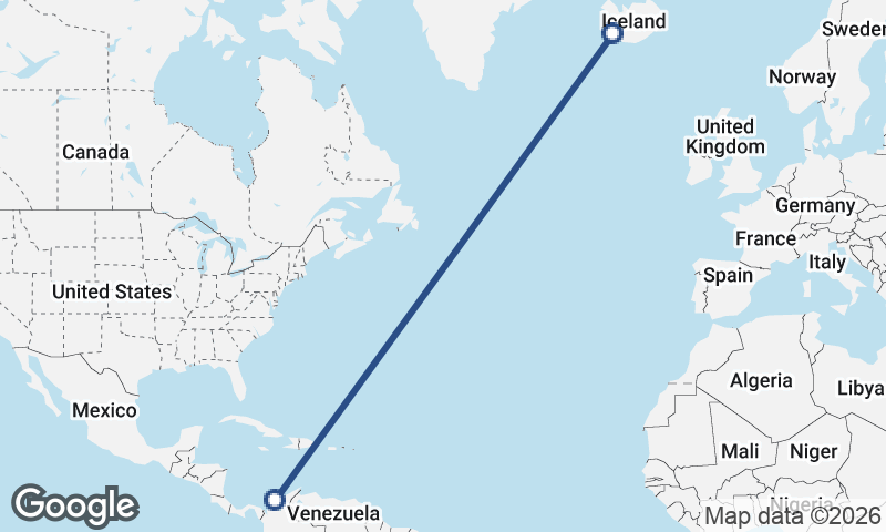 Cartagena to Reykjavík
