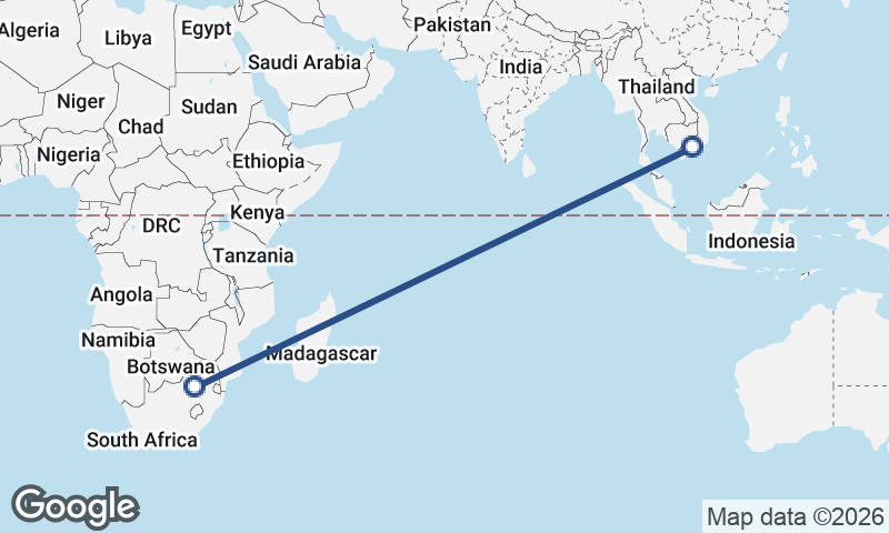 Ho Chi Minh City to Johannesburg