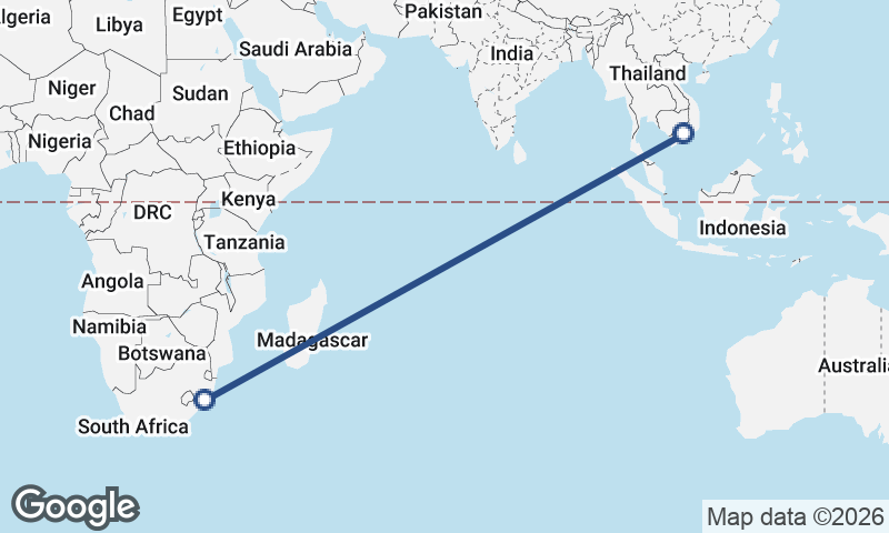 Ho Chi Minh City to Durban