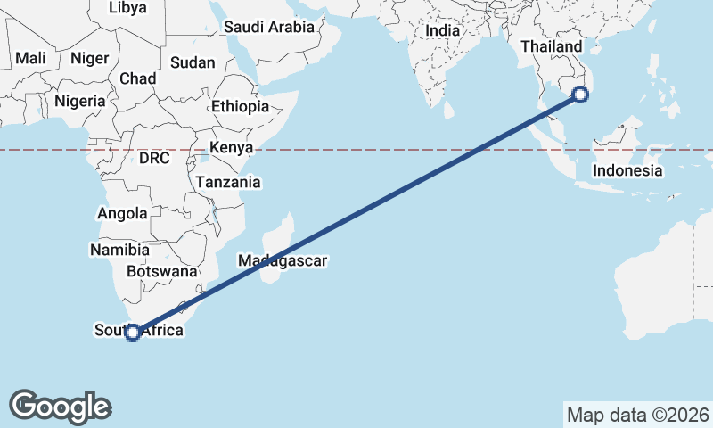 Ho Chi Minh City to Cape Town