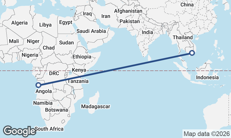 Ho Chi Minh City to Luanda