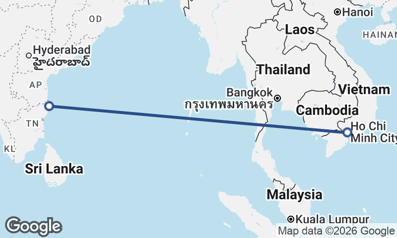 Ho Chi Minh City to Chennai
