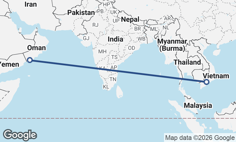 Ho Chi Minh City to Şalālah