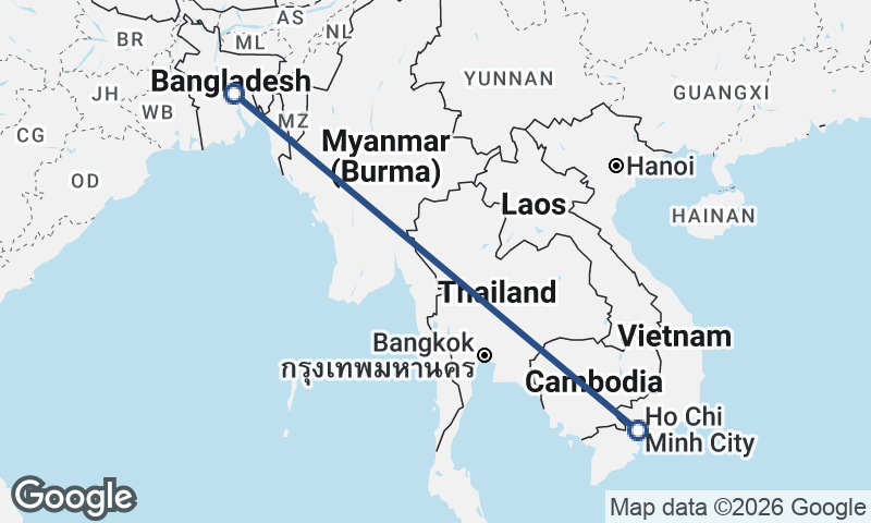 Ho Chi Minh City to Dhaka