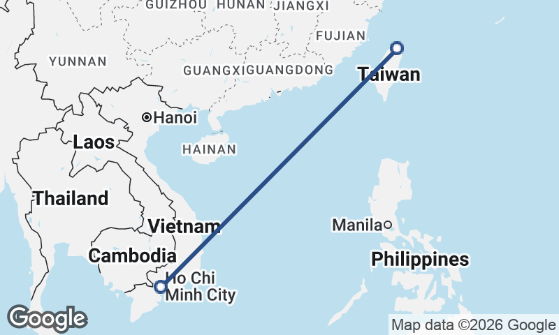 Ho Chi Minh City to Taipei