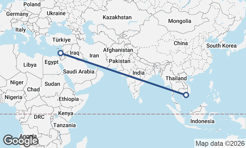 Ho Chi Minh City to Haifa