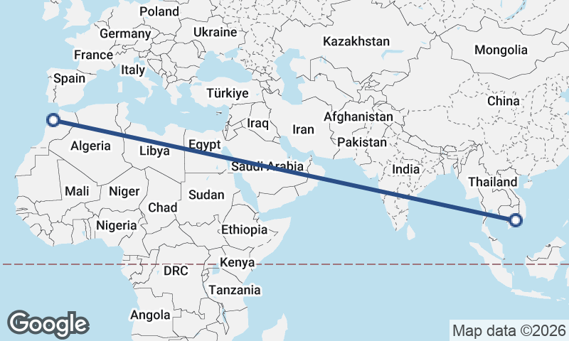 Ho Chi Minh City to Casablanca