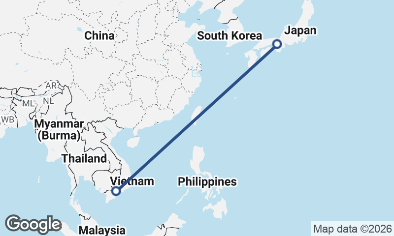 Ho Chi Minh City to Ōsaka