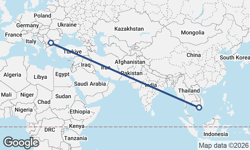 Ho Chi Minh City to Sofia
