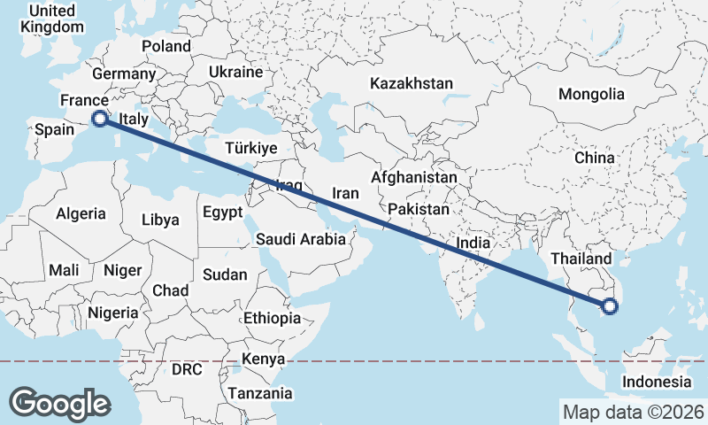 Ho Chi Minh City to Marseille