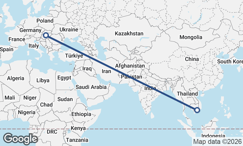 Ho Chi Minh City to Budapest