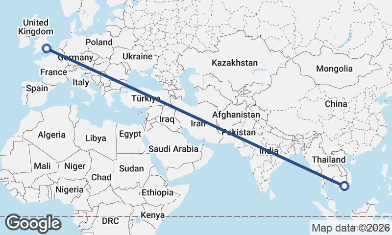 Ho Chi Minh City to London