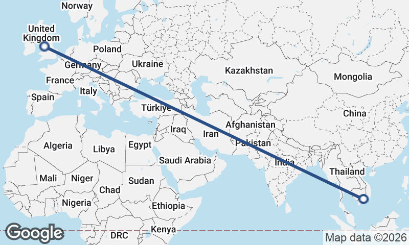 Ho Chi Minh City to Liverpool