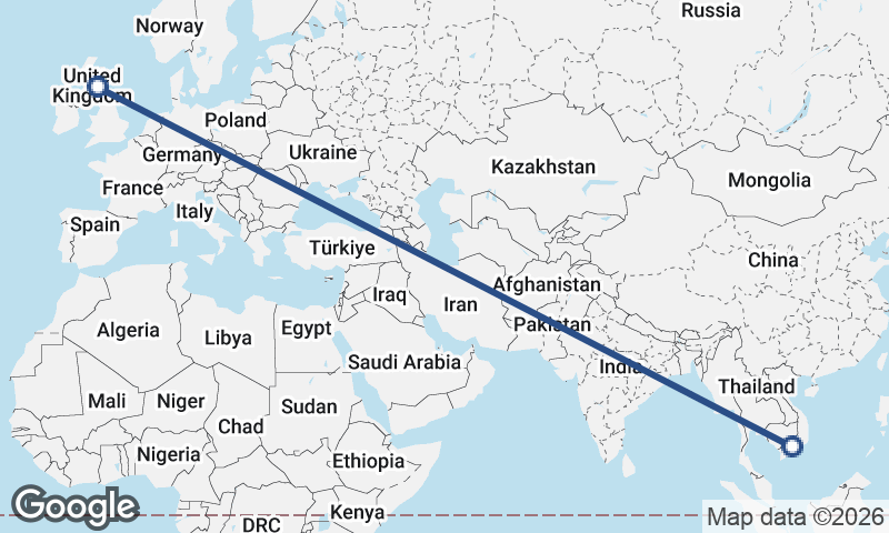 Ho Chi Minh City to Edinburgh