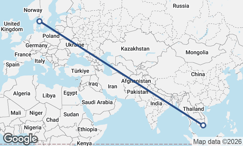 Ho Chi Minh City to Göteborg