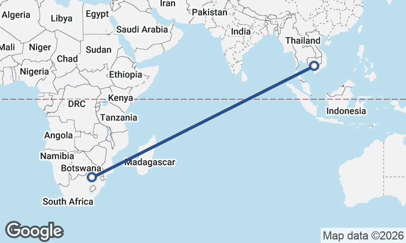 Phnom Penh to Johannesburg