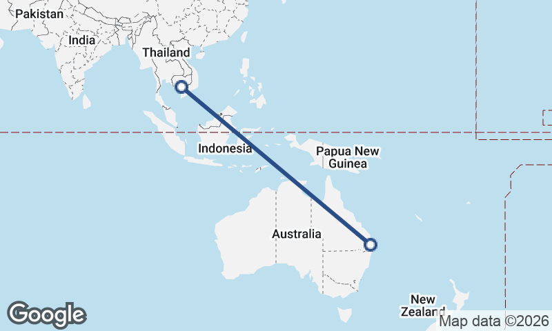 Phnom Penh to Brisbane