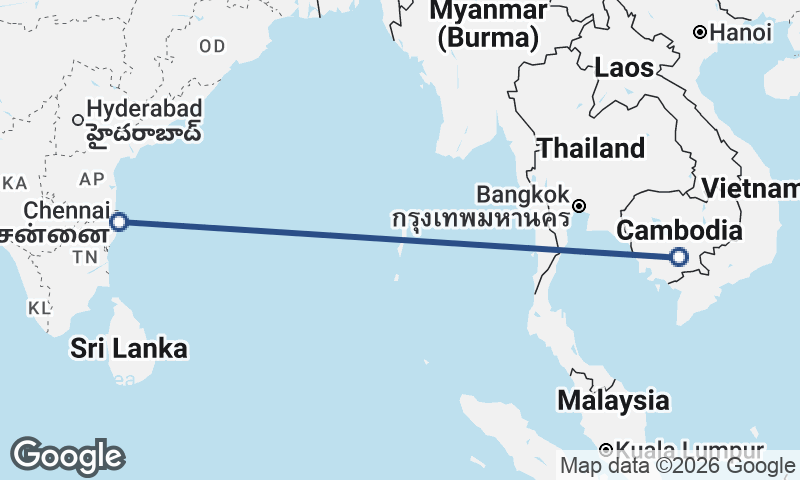 Phnom Penh to Chennai