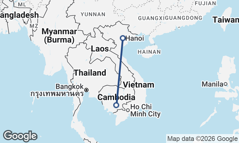 Phnom Penh to Hanoi