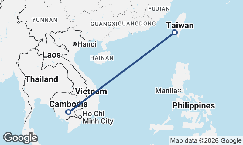 Phnom Penh to Kaohsiung