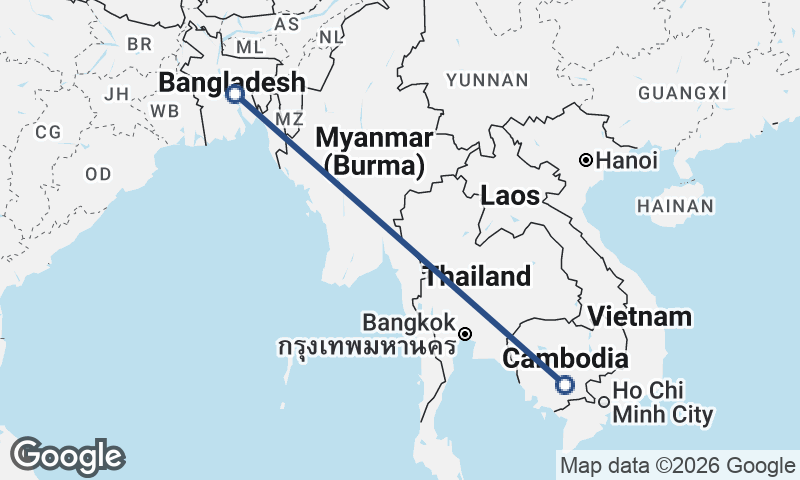 Phnom Penh to Dhaka