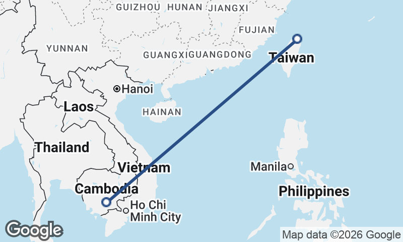 Phnom Penh to Taipei