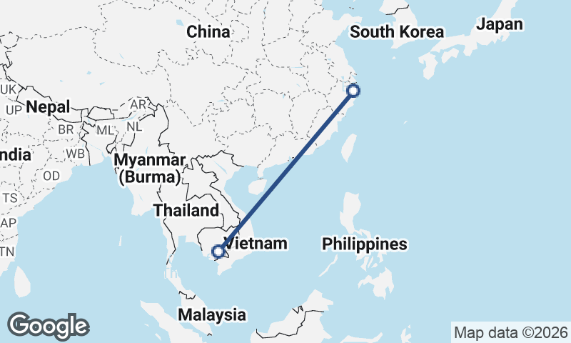 Phnom Penh to Ningbo