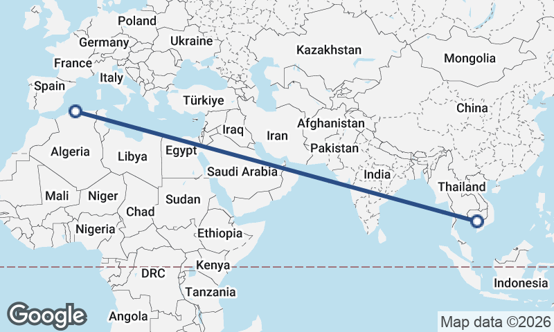 Phnom Penh to Algiers