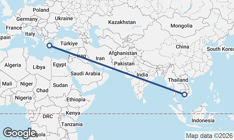 Phnom Penh to Athens