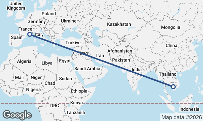 Phnom Penh to Marseille