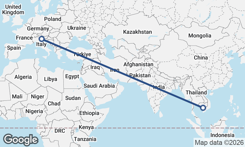 Phnom Penh to Venice