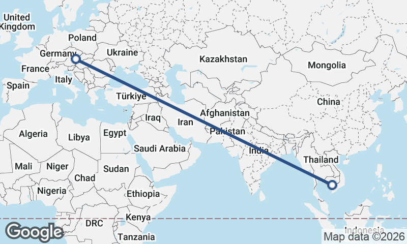Phnom Penh to Vienna