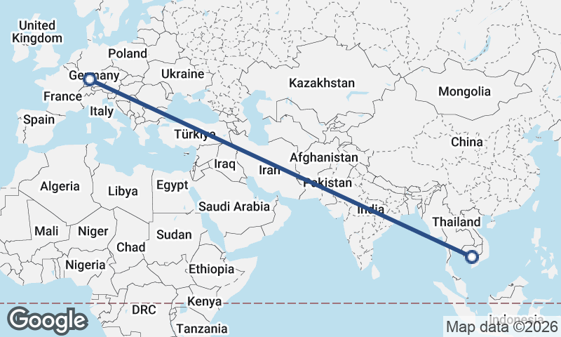 Phnom Penh to Stuttgart