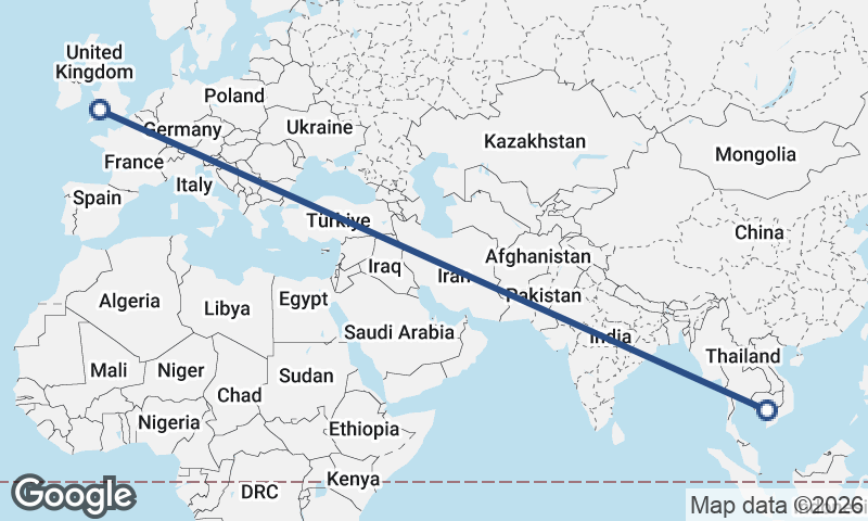 Phnom Penh to Cardiff