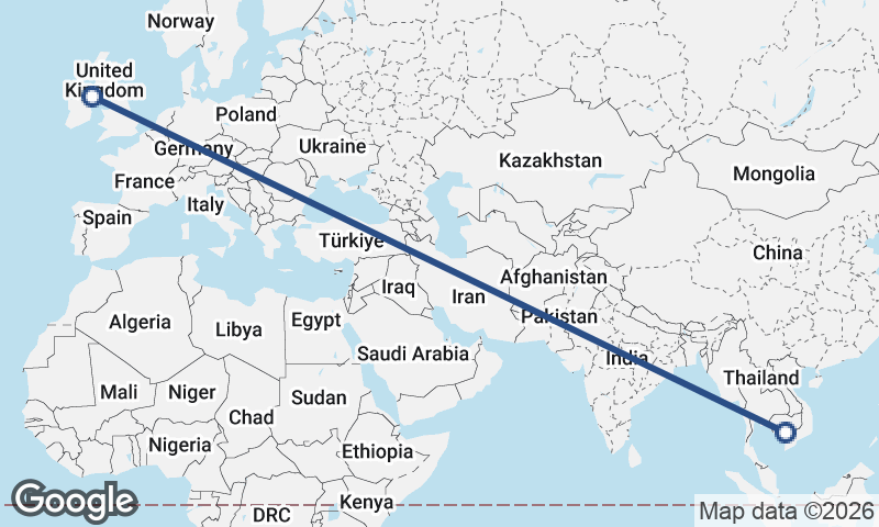 Phnom Penh to Belfast