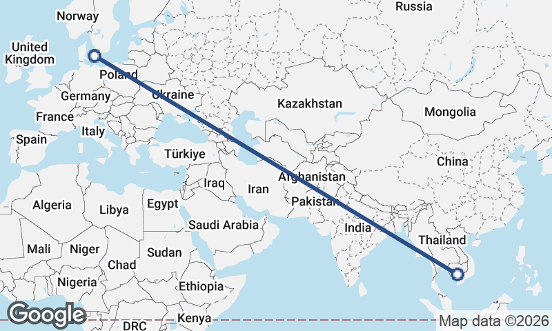 Phnom Penh to Copenhagen
