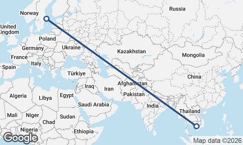 Phnom Penh to Stockholm