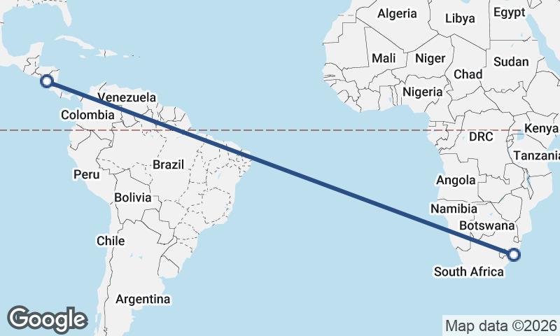 Managua to Durban