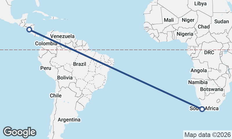 Managua to Cape Town