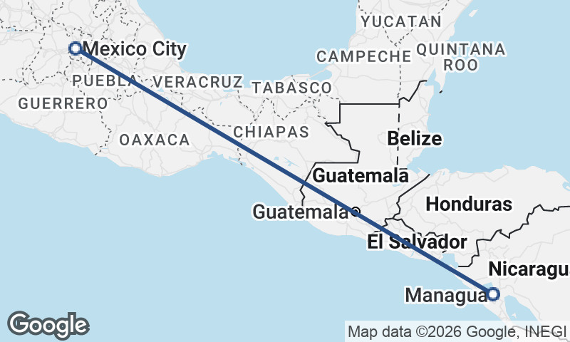 Managua to Mexico City