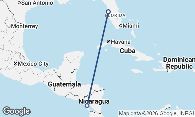 Managua to Tampa