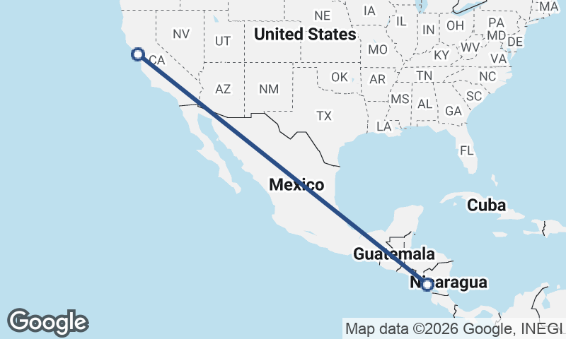 Managua to Oakland