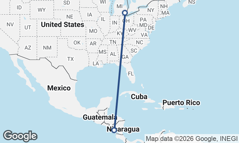Managua to Detroit