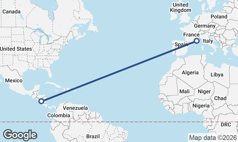 Managua to Marseille