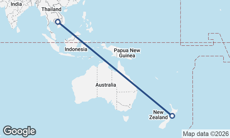 Cambodia to New Zealand